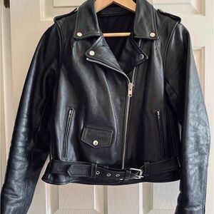 Classic Black Leather Jacket size small